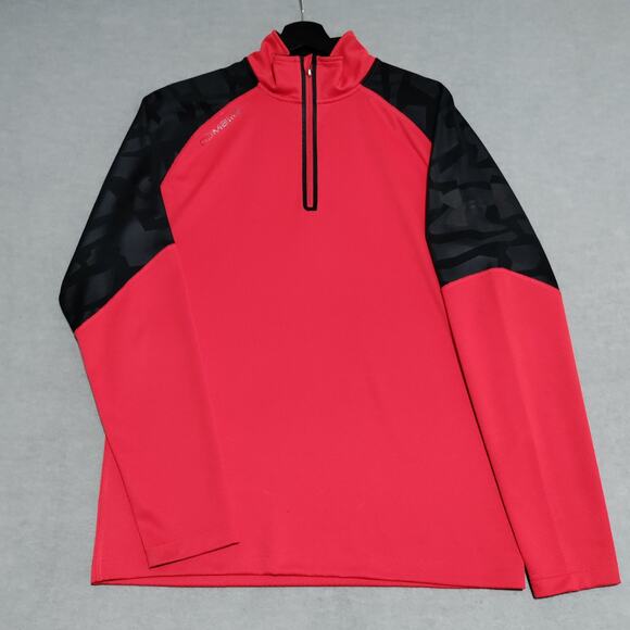 Under Armour Combine Golf‎ Pullover Shirt 1/4 ZIP Mens Size Medium Red Black NFL - Picture 2 of 15